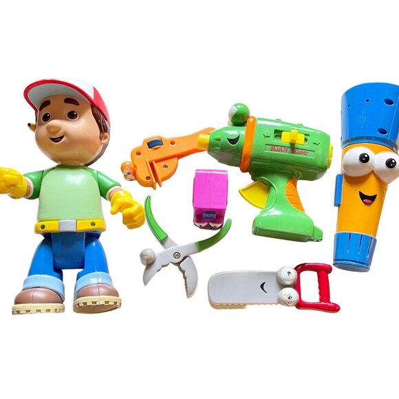 Disney Handy Manny Lets Get to Work Tool Set 7 Pc Flicker Drill Tape Measure - Picture 1 of 17